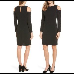 Halogen Knit Cold Shoulder Dress Black Size Small